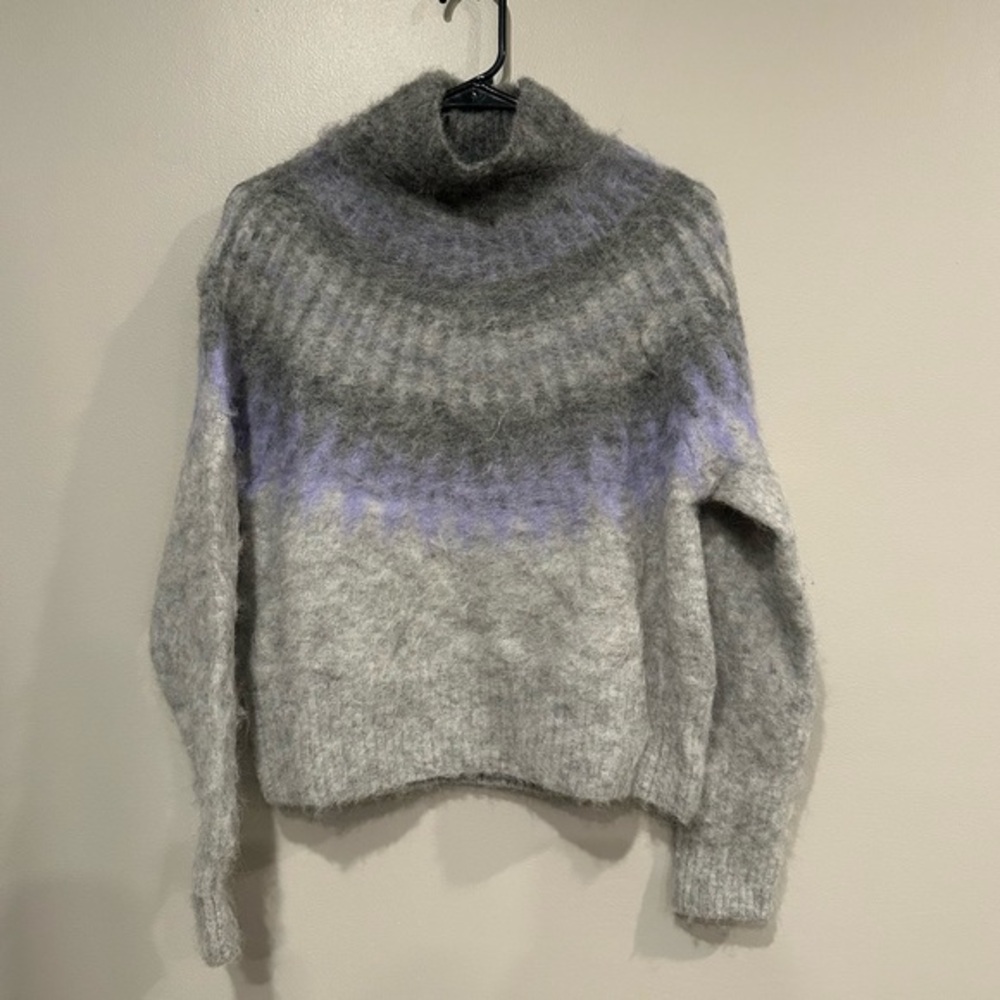 Banana Republic Alpaca Turtleneck‎ Sz Small Unique Multicolor Winter Holiday